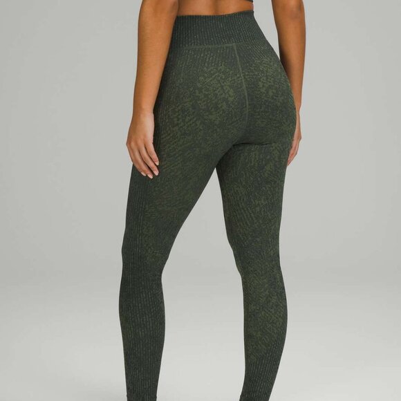 Lululemon Ebb to Train Super-High-Rise Tight 25" In Pattern Mix Green Twill 0 - Picture 2 of 8